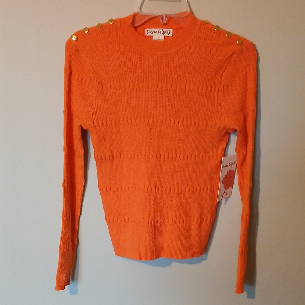 Cherie Collette Orange Sweater Size S